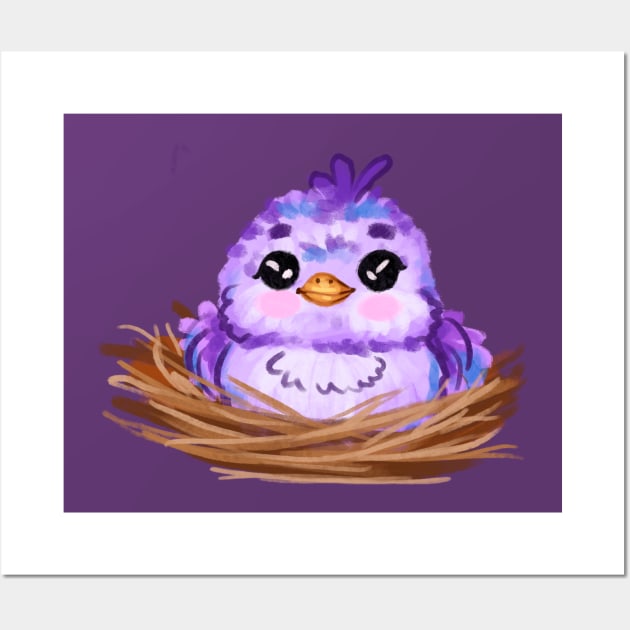 sweet little bird in the nest Wall Art by pimkie